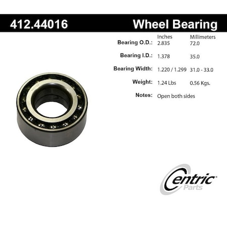 Centric Parts STANDARD DOUBLE ROW WHEEL BEARING 412.44016E